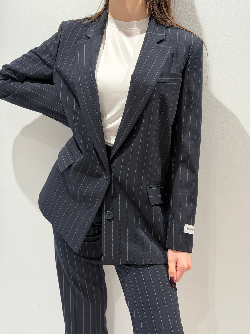Blazer Gessato Monopetto