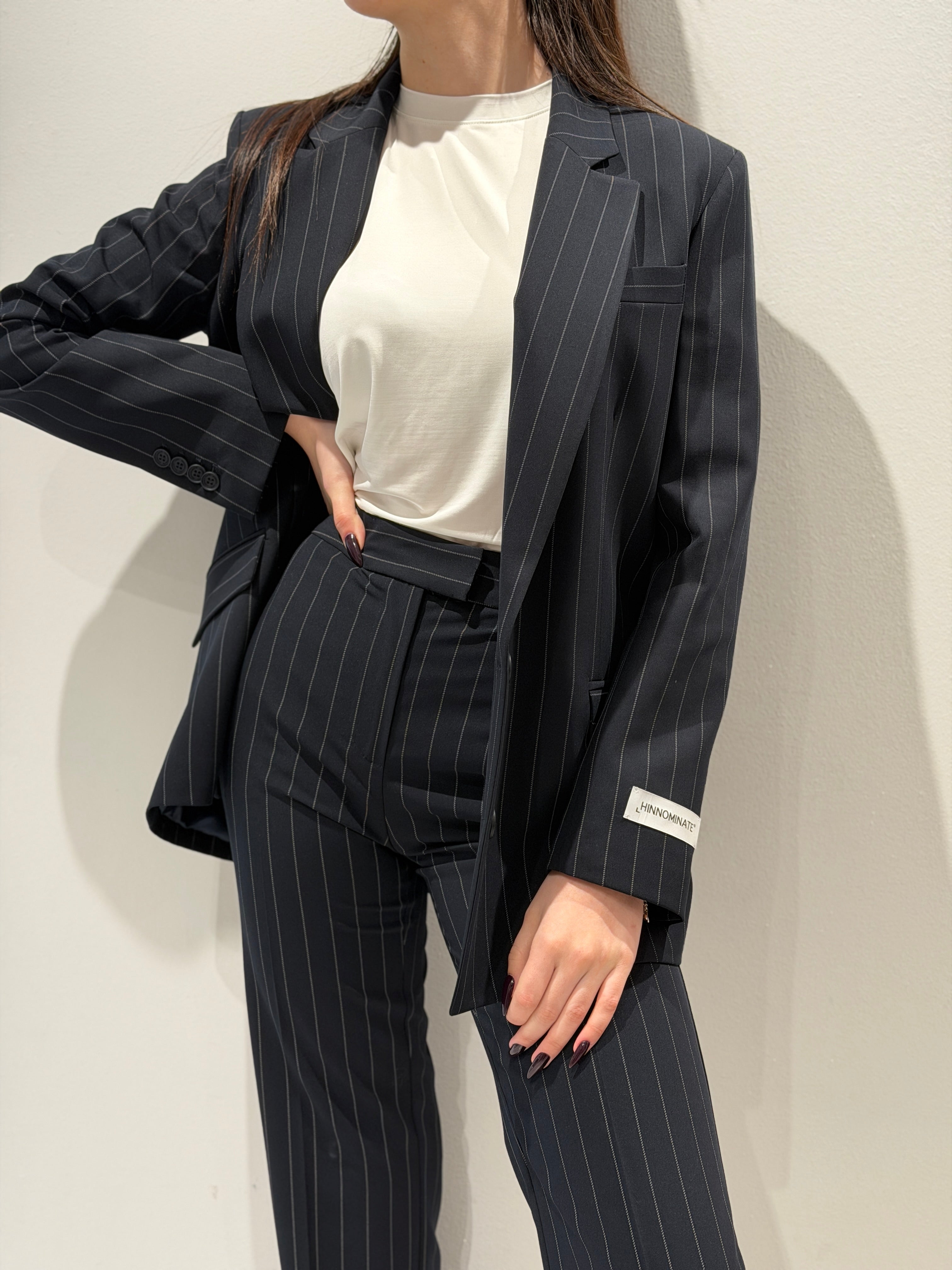 Blazer Gessato Monopetto