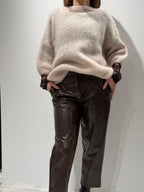 Pantalone Ecopelle con Elastico