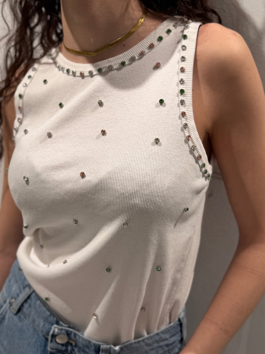 Canotta con strass
