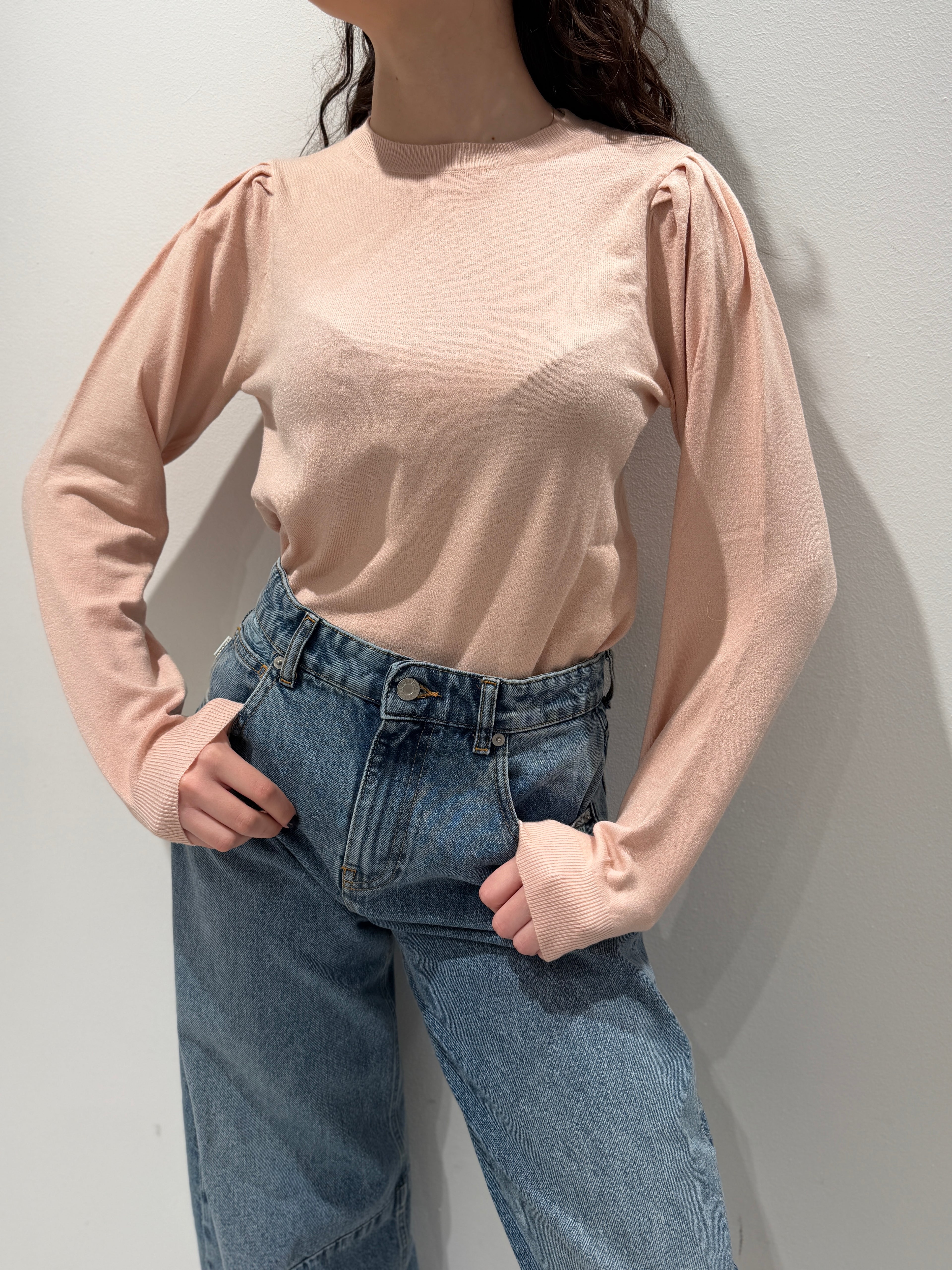 Maglioncino Basic Spalle Arricciate