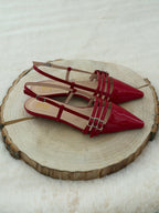Slingback vernice rossa