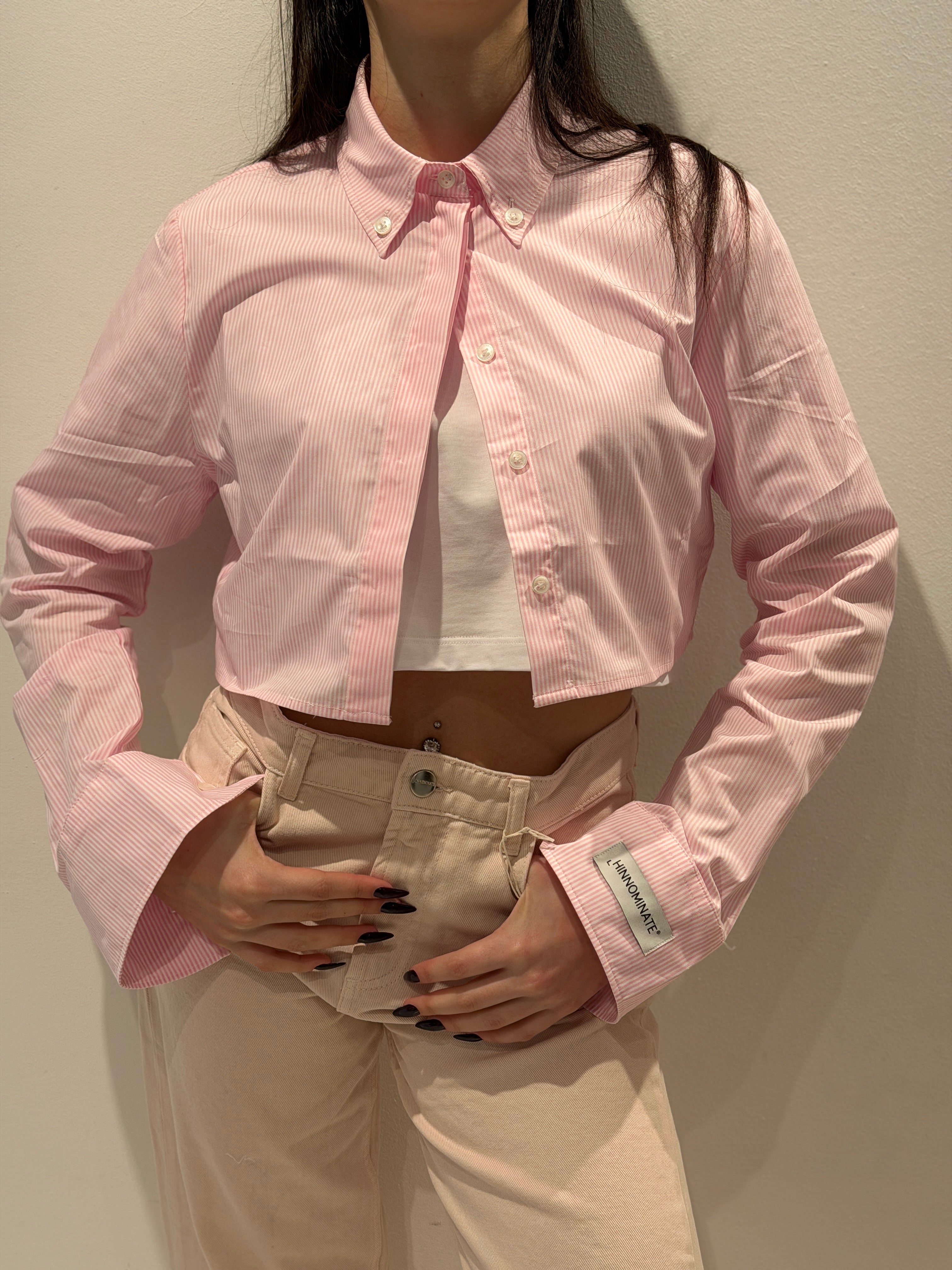 Camicia Crop a Righe
