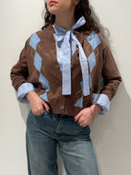 Cardigan in Maglia con Rombi