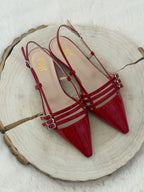 Slingback vernice rossa