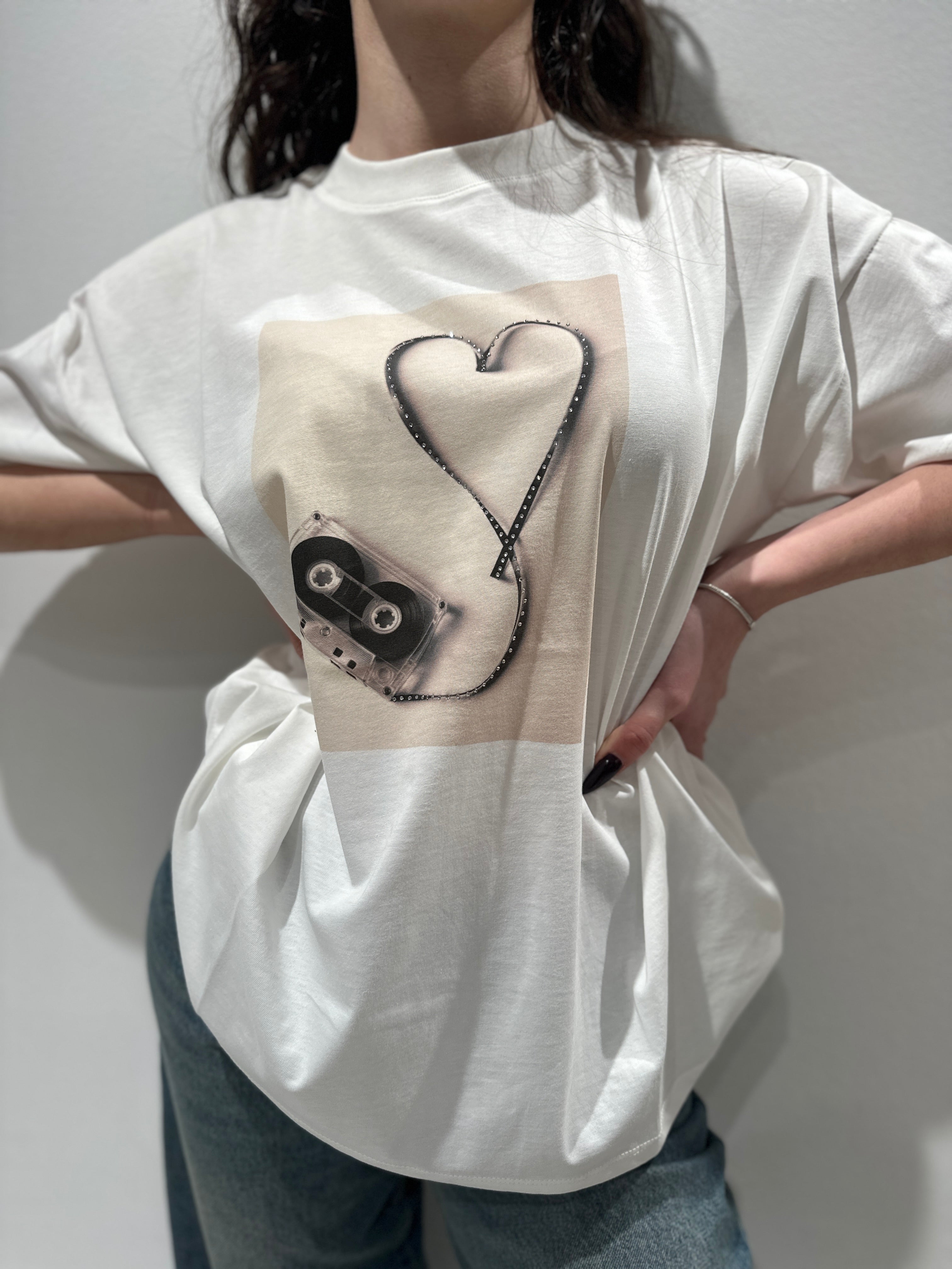 T-shirt stampa Cassetta