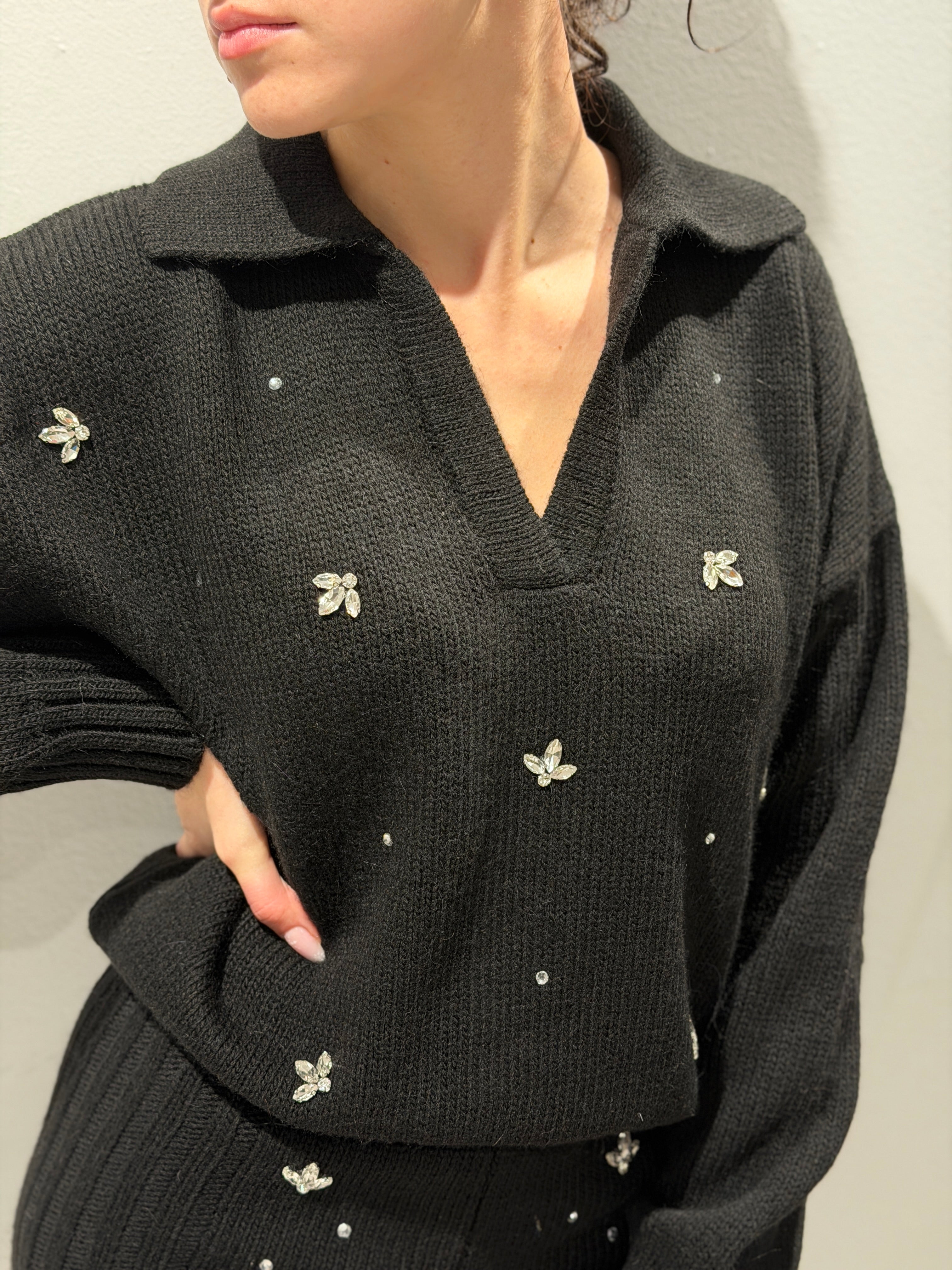 Polo in Maglia con Applicazioni