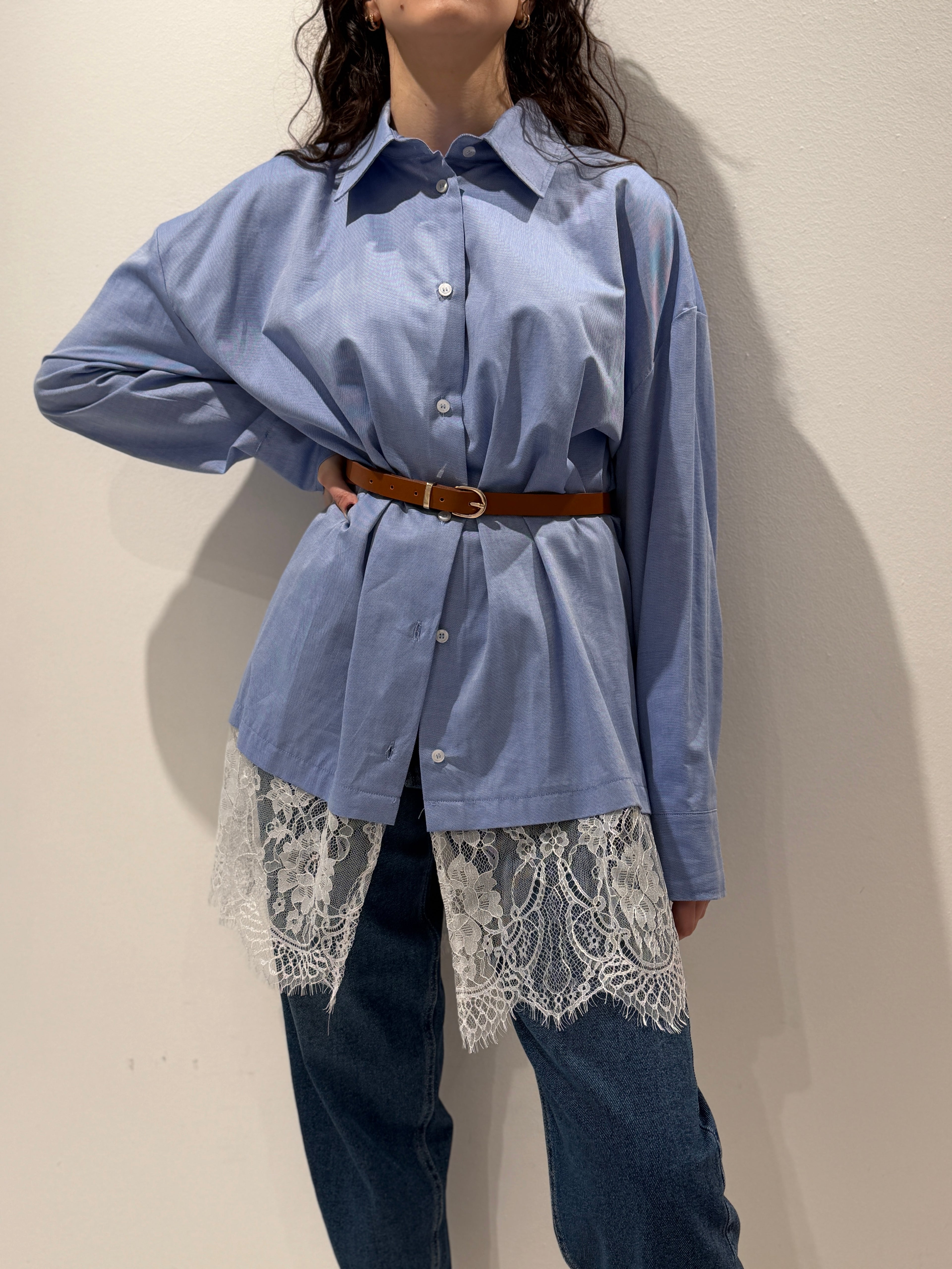 Camicia Over con Pizzo