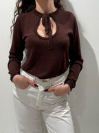 Maglia con Scollo a Fiocco