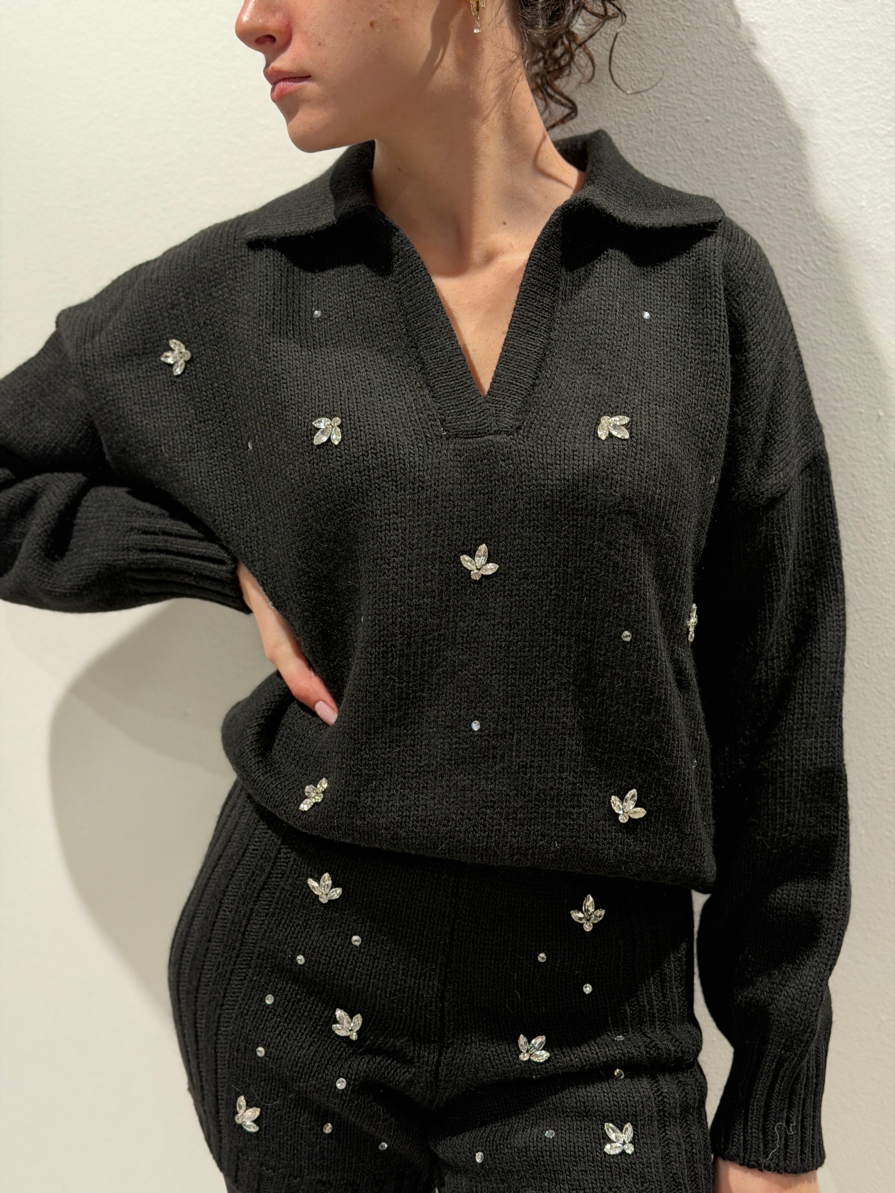 Polo in Maglia con Applicazioni