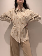 Camicia Oversize Righe e Strass