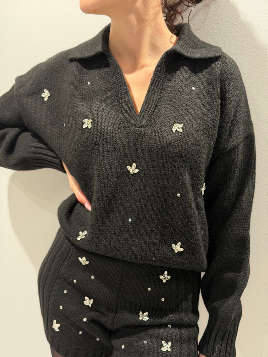 Polo in Maglia con Applicazioni