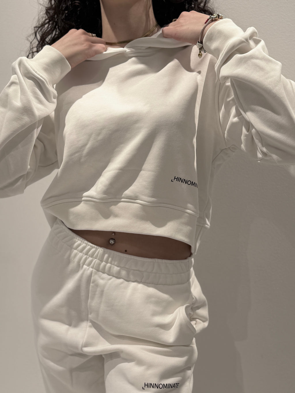 Felpa bianca Crop
