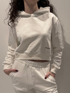Felpa bianca Crop