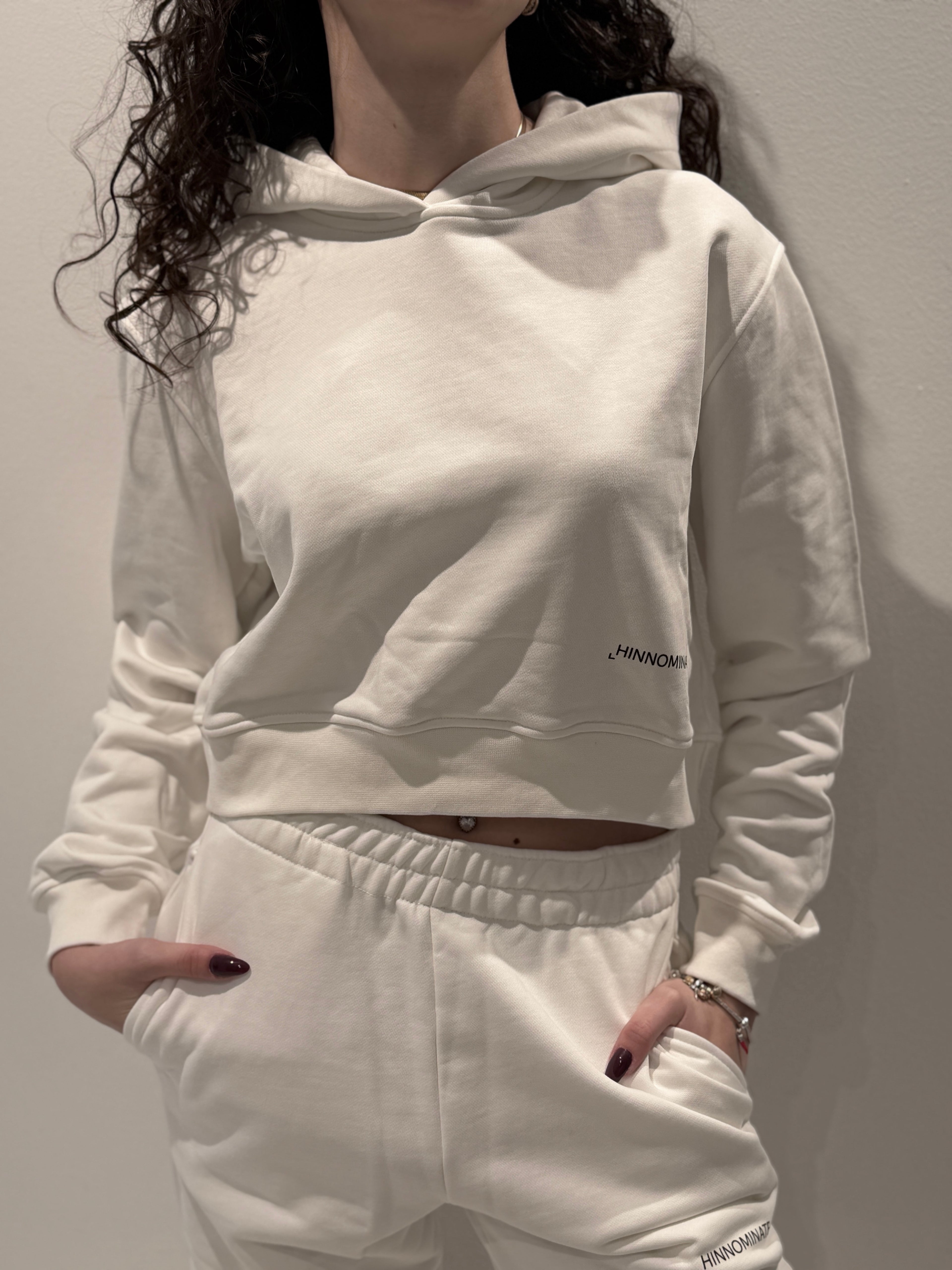 Felpa bianca Crop