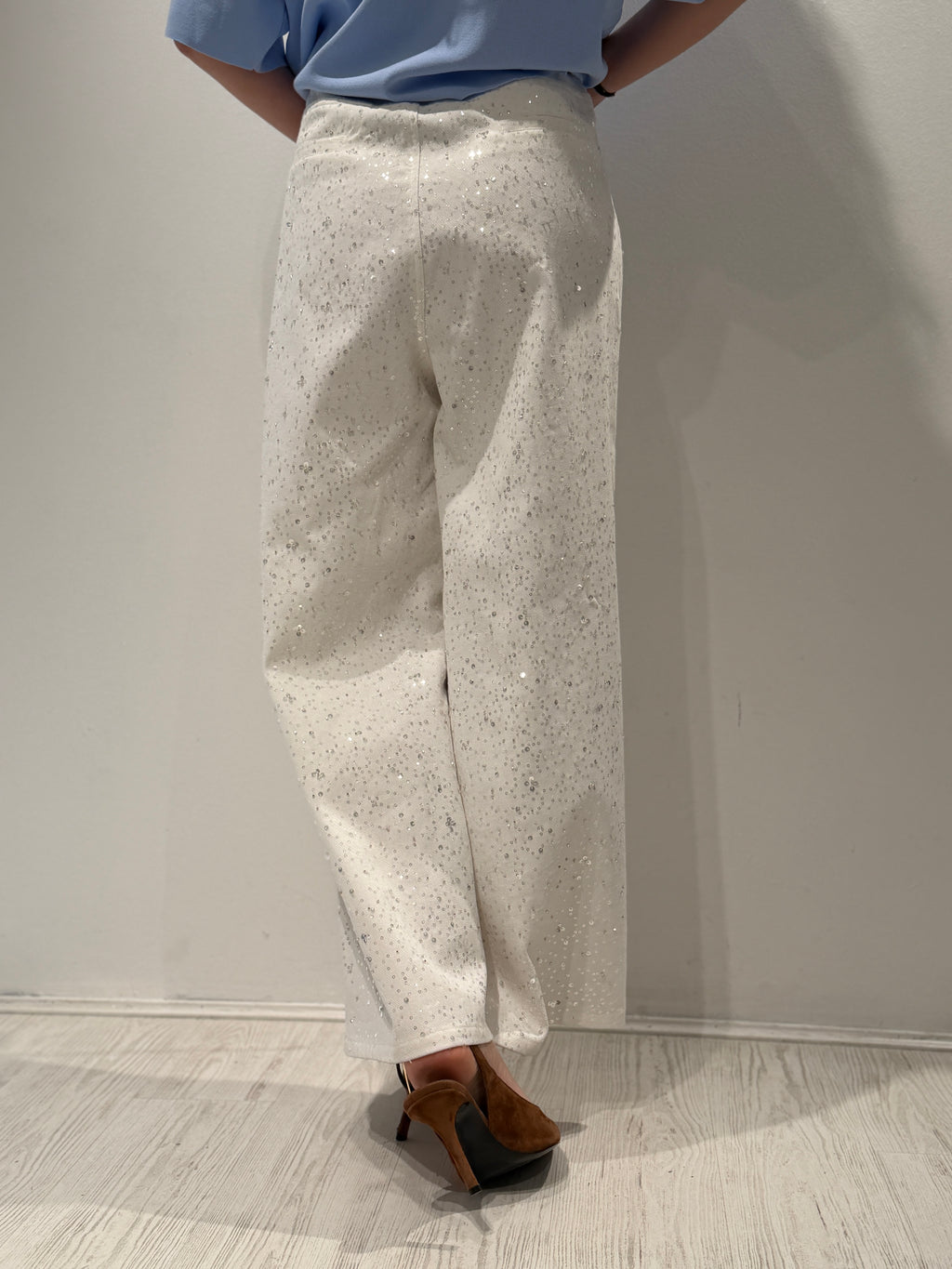 Denim Palazzo con Strass