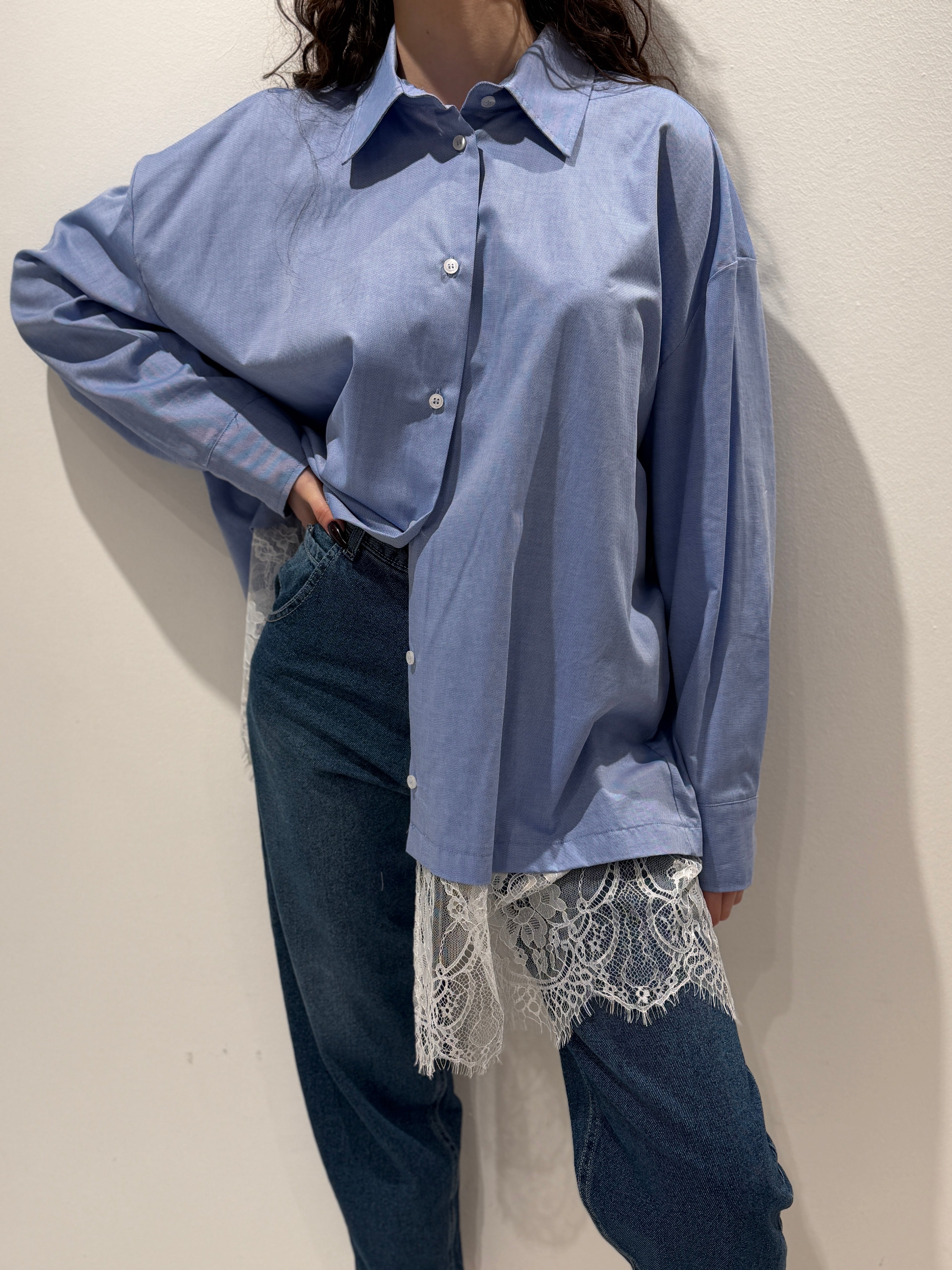 Camicia Over con Pizzo