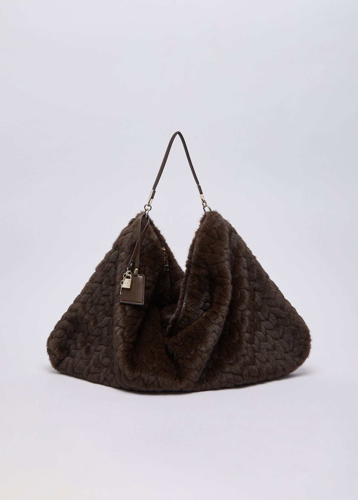 Borsa grande in pelliccia sintetica