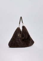 Borsa grande in pelliccia sintetica