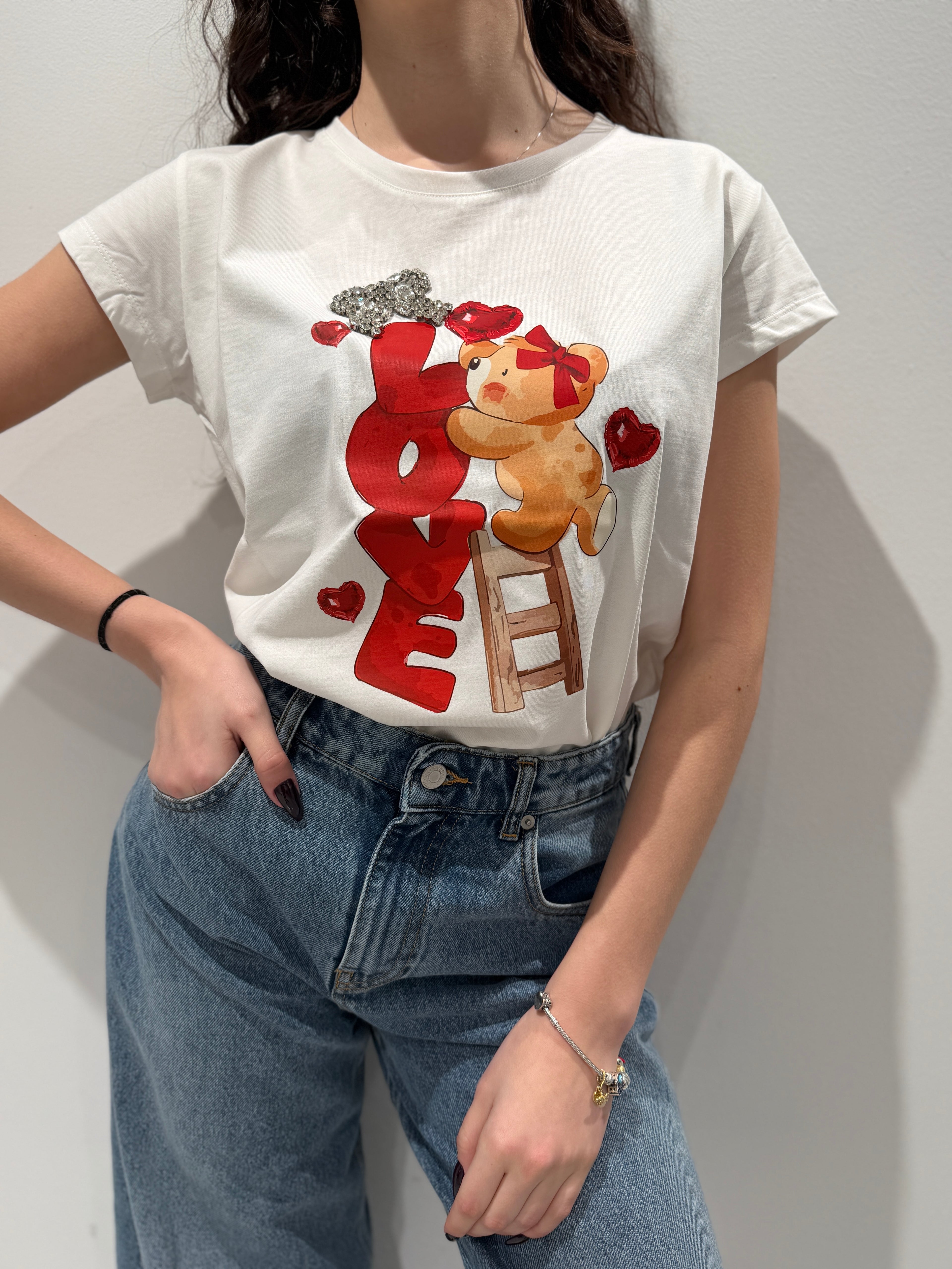 T-shirt a Maniche Corte con Stampa