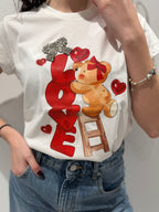 T-shirt a Maniche Corte con Stampa