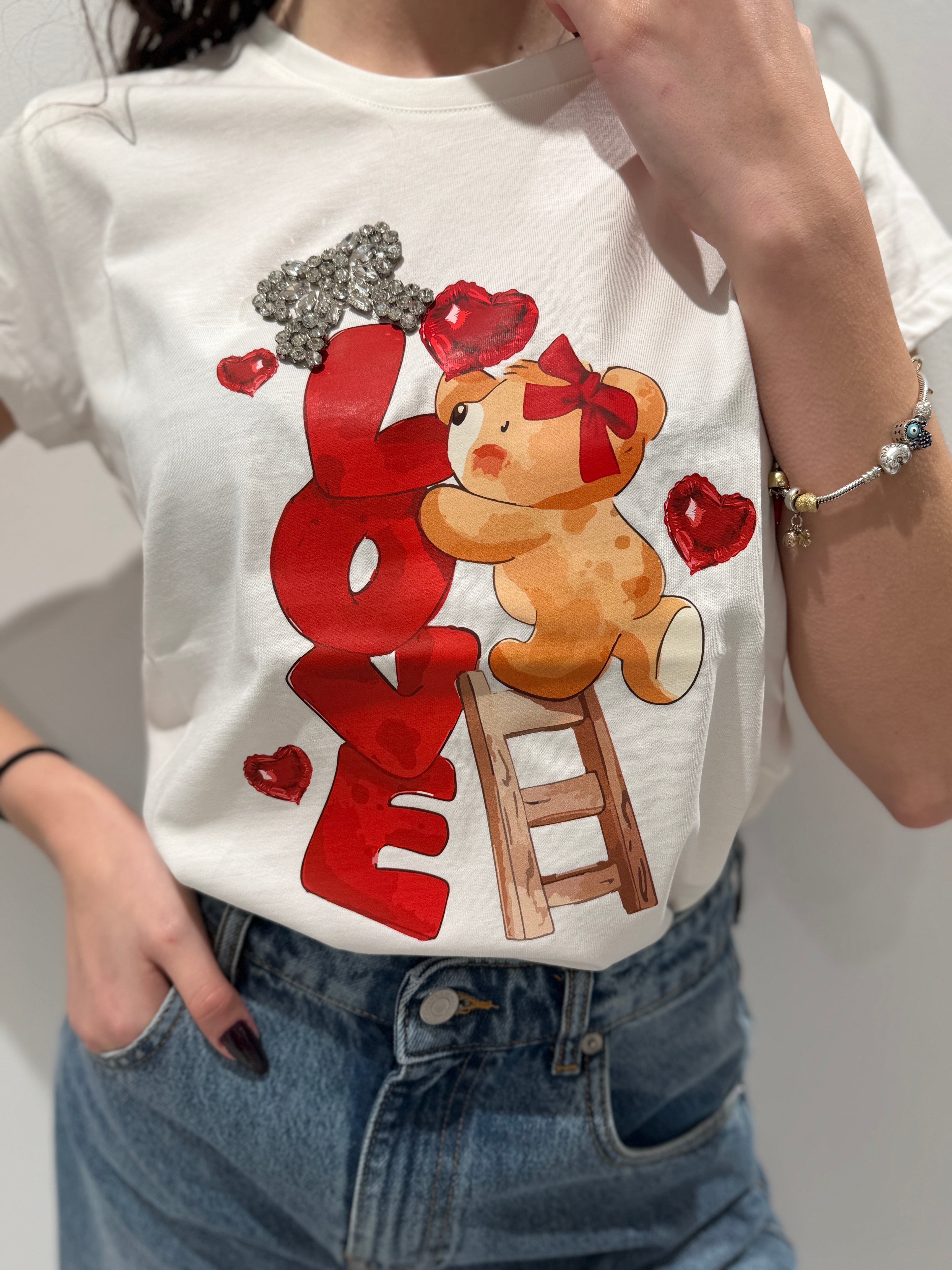 T-shirt a Maniche Corte con Stampa