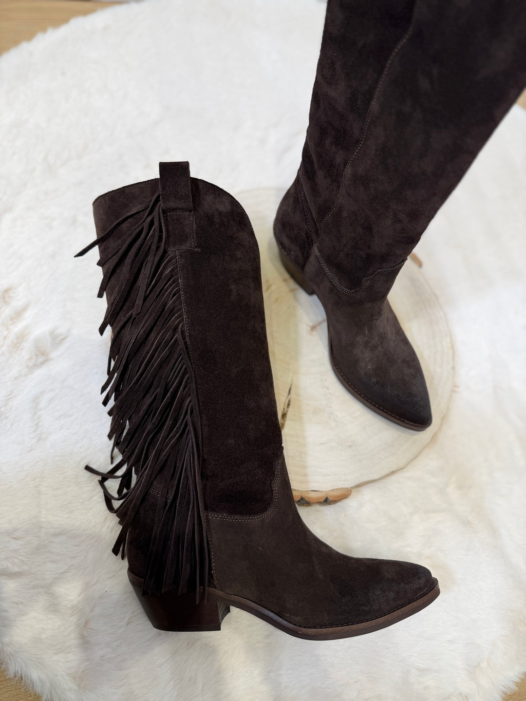 Texano in Camoscio Frange