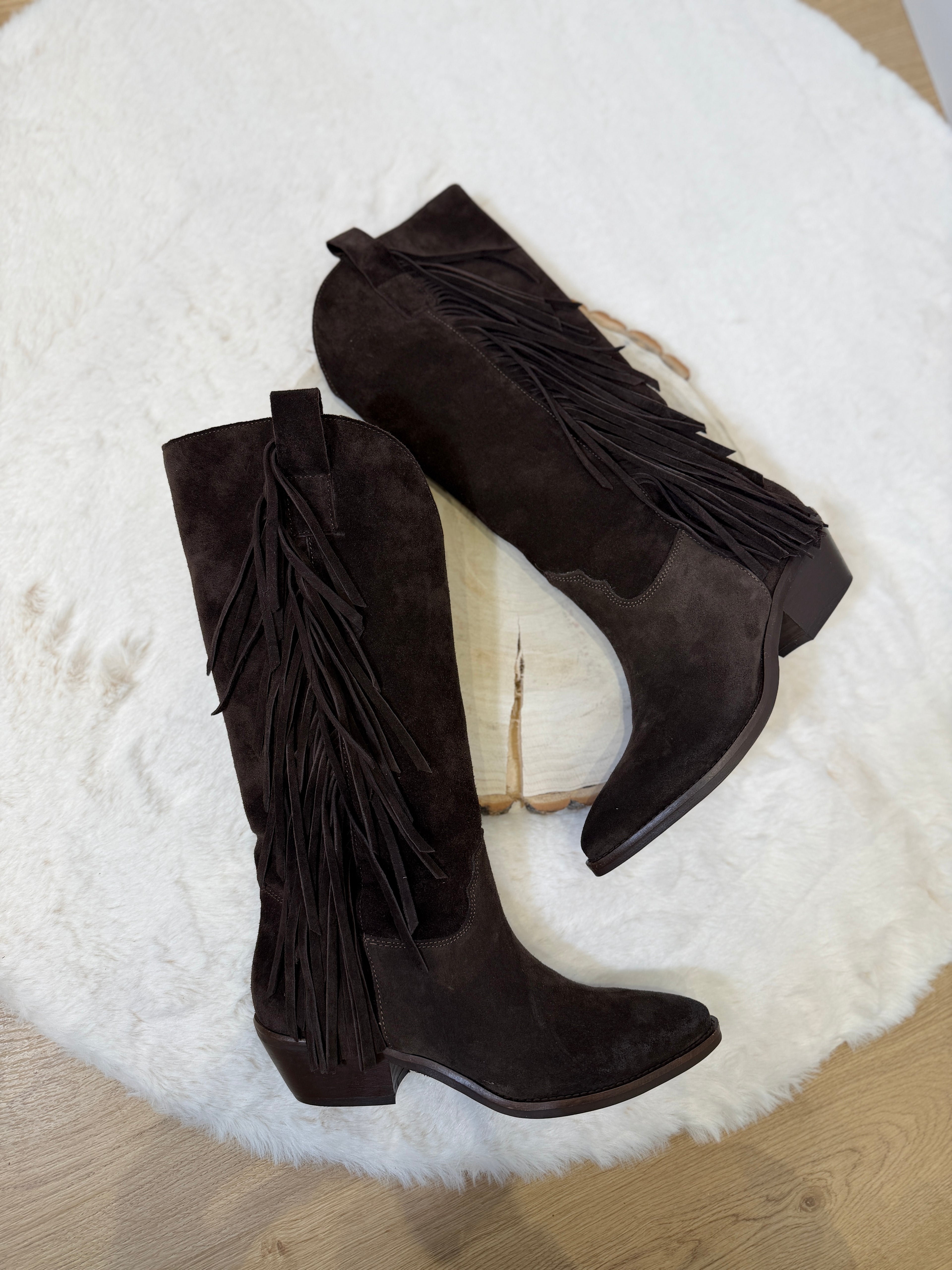 Texano in Camoscio Frange