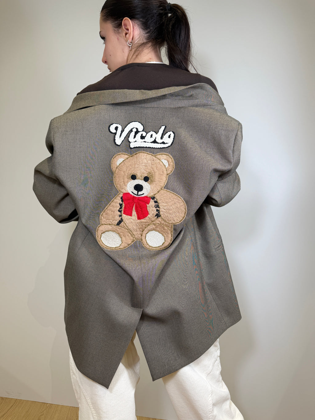 Blazer Over con Patch a Quadri