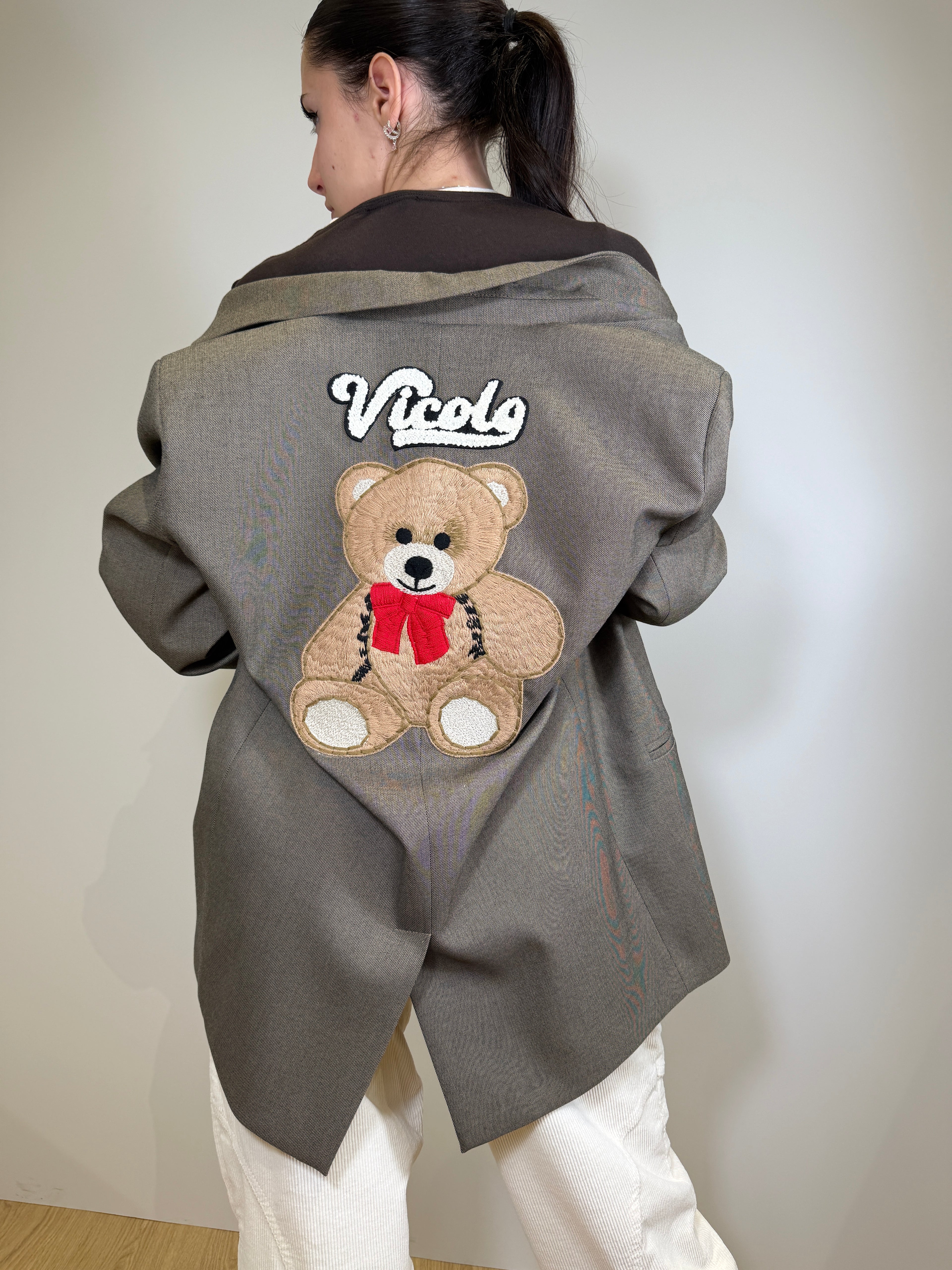 Blazer Over con Patch a Quadri