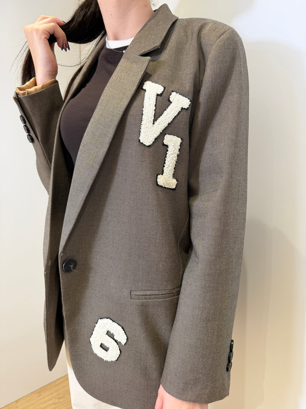 Blazer Over con Patch a Quadri