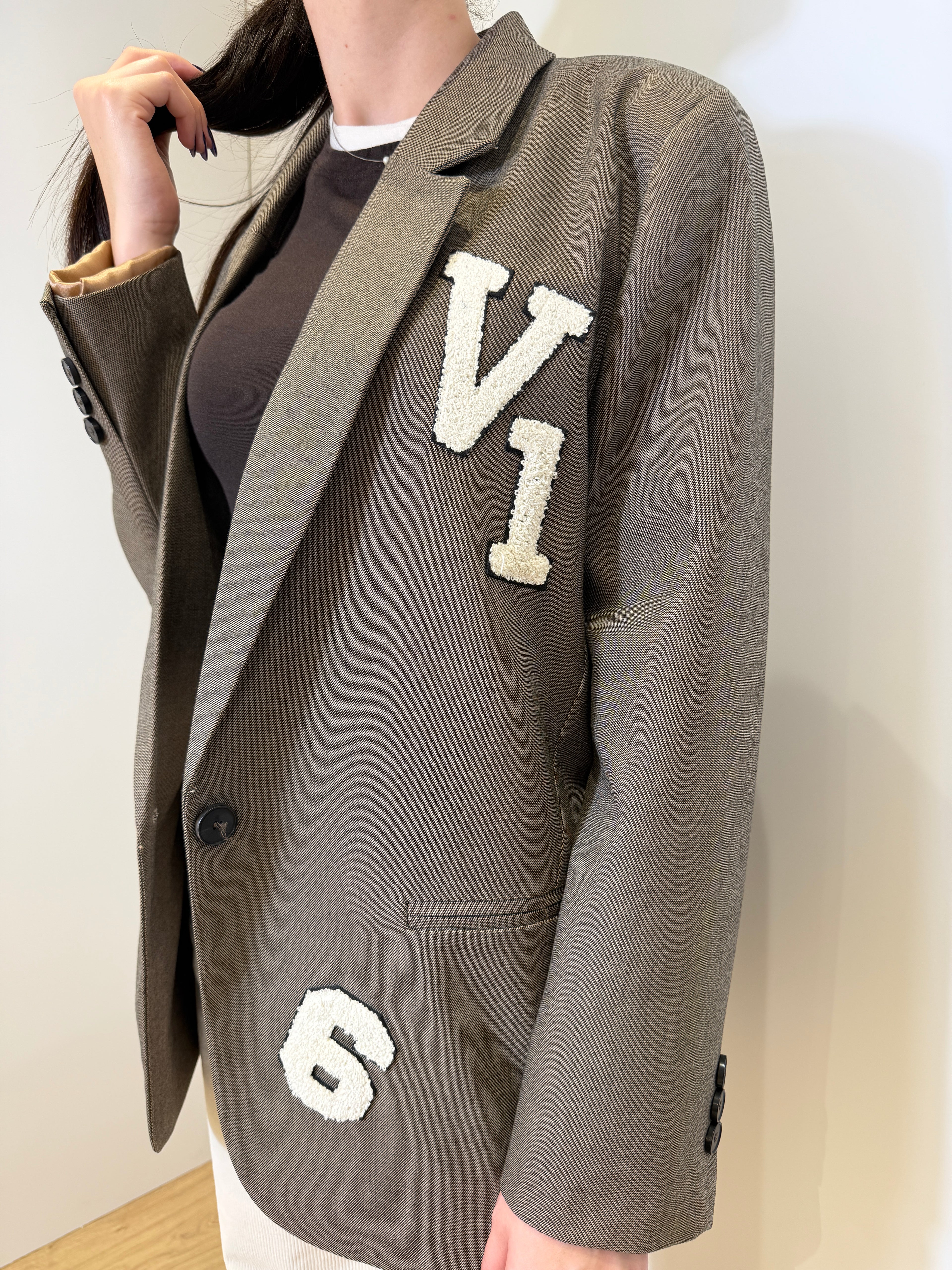 Blazer Over con Patch a Quadri