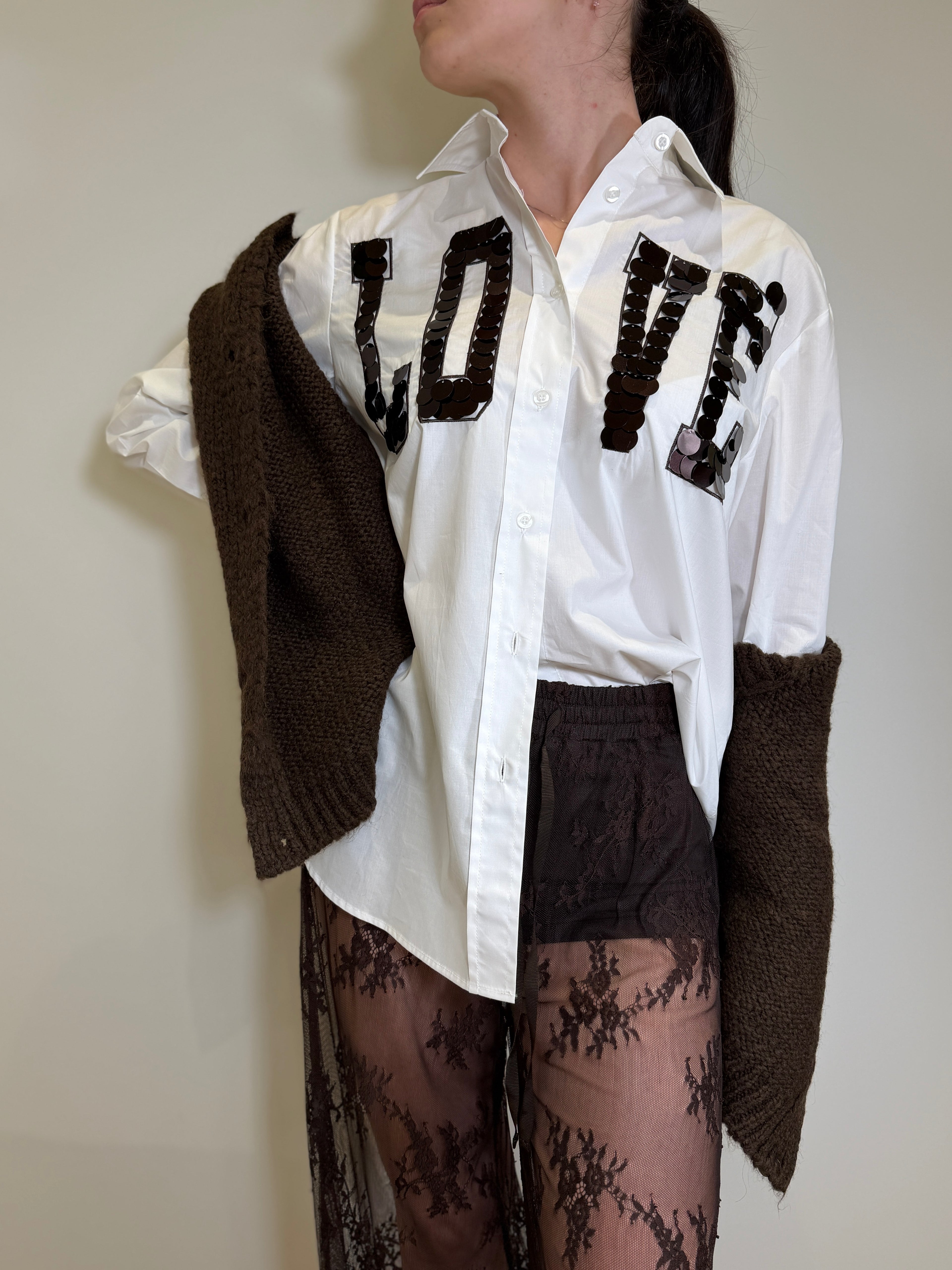 Camicia Over con Scritta