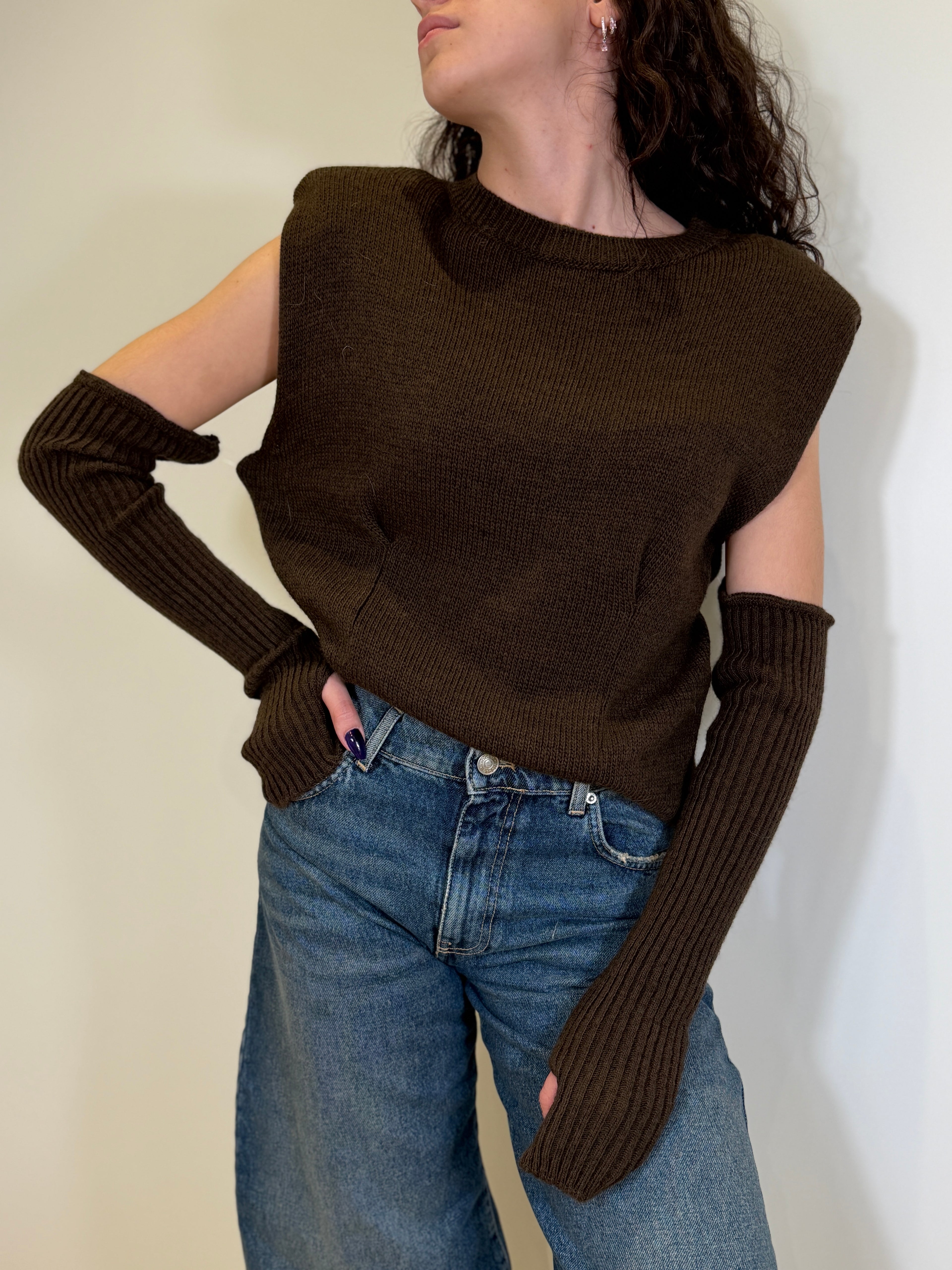 Maglia con Manicotti Rimovibili