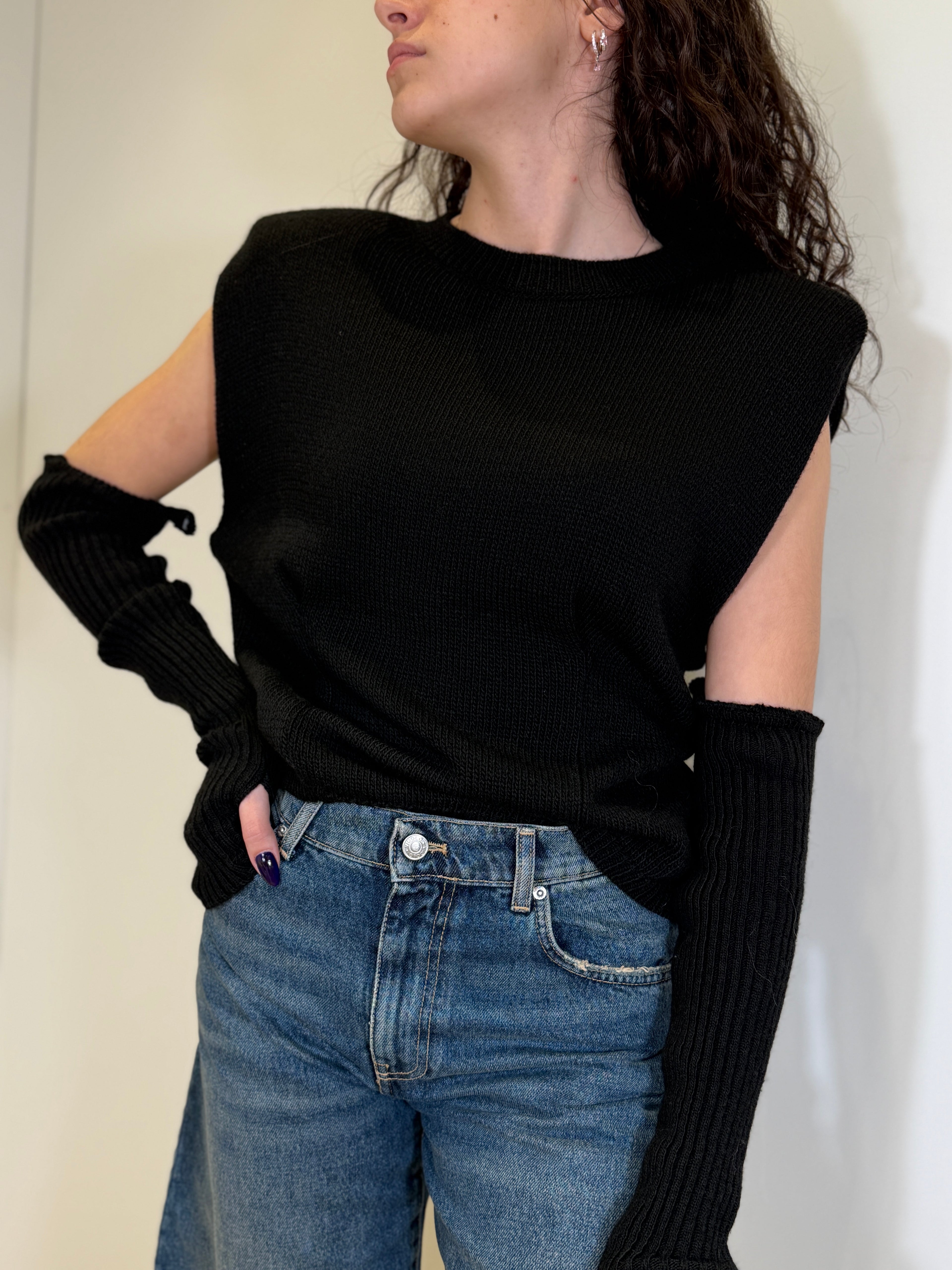 Maglia con Manicotti Rimovibili