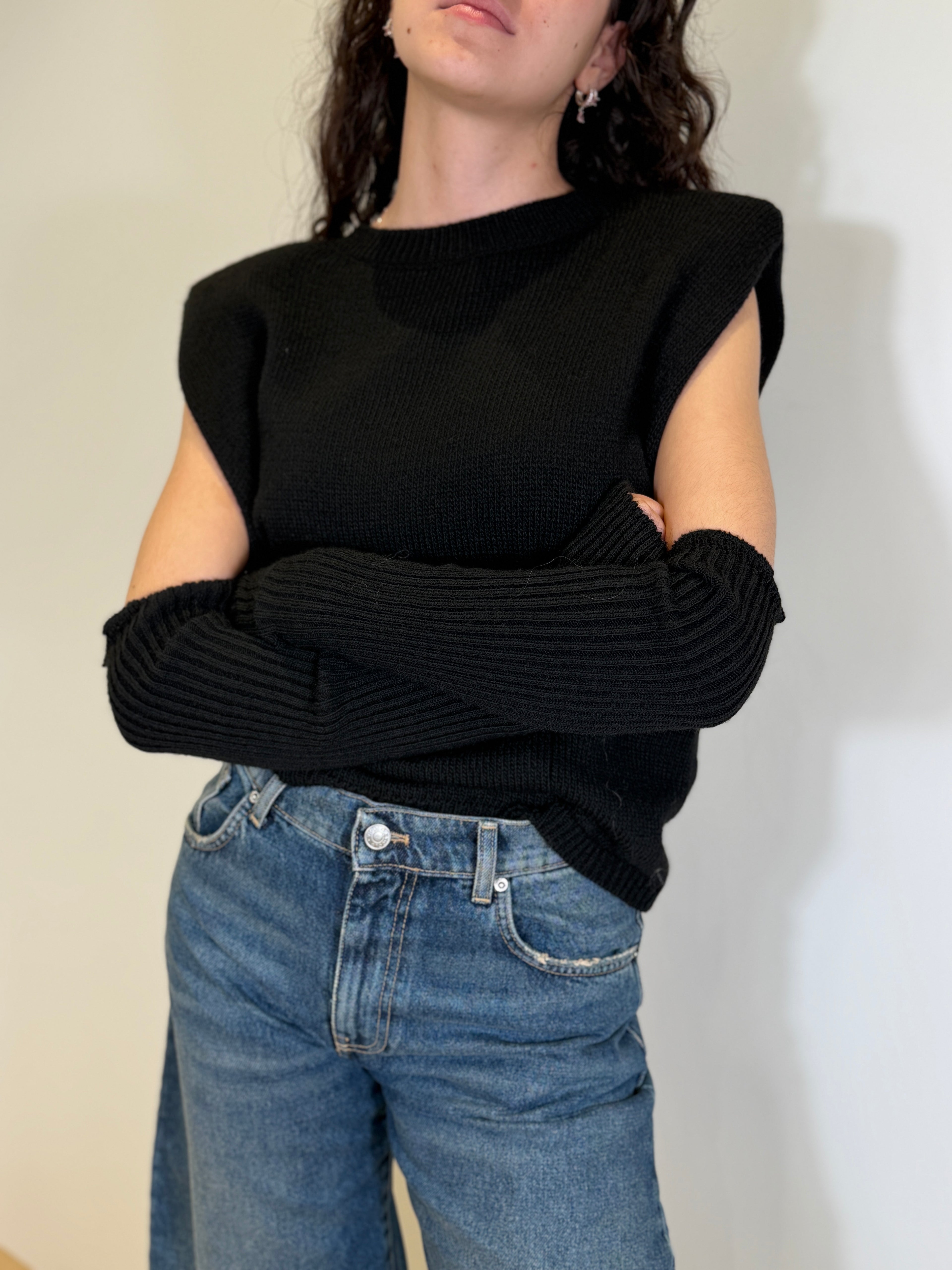 Maglia con Manicotti Rimovibili