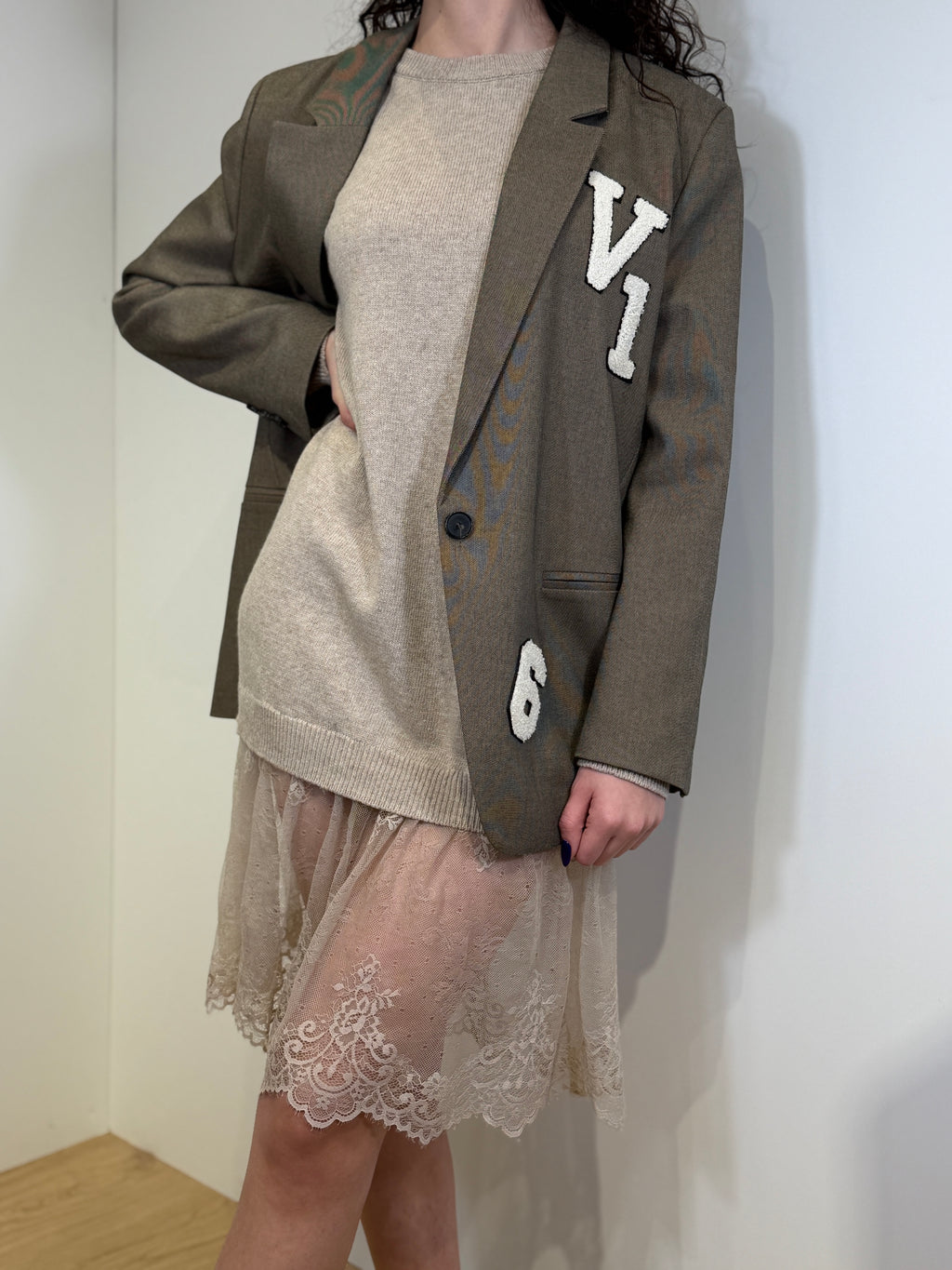 Abito in Maglia con Pizzo