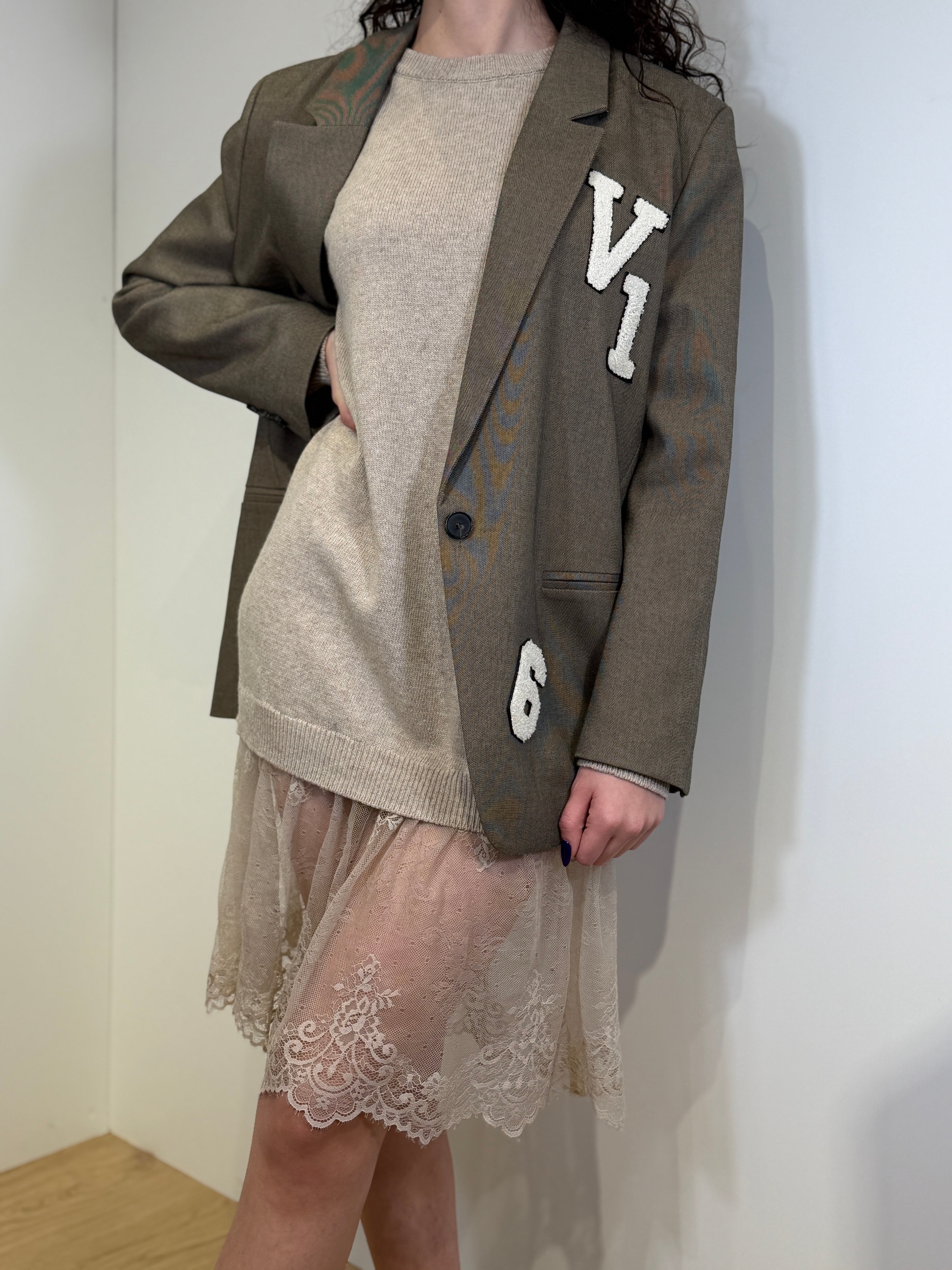 Abito in Maglia con Pizzo