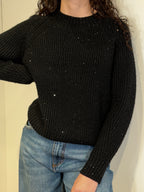 Maglia Girocollo con Micro Paillettes