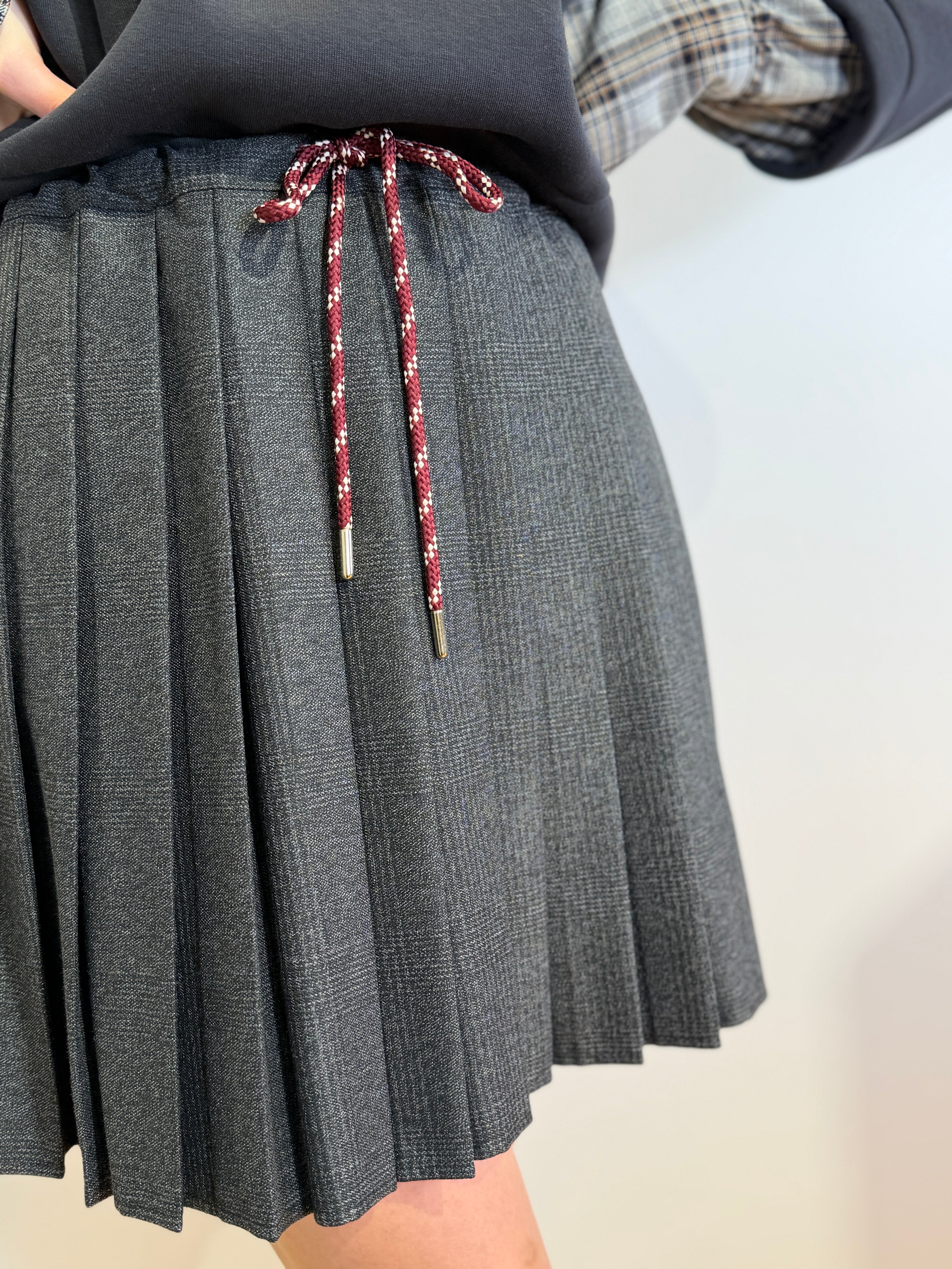 Gonna Plissettata Micro Check