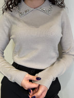 Maglia con Colletto con Applicazioni