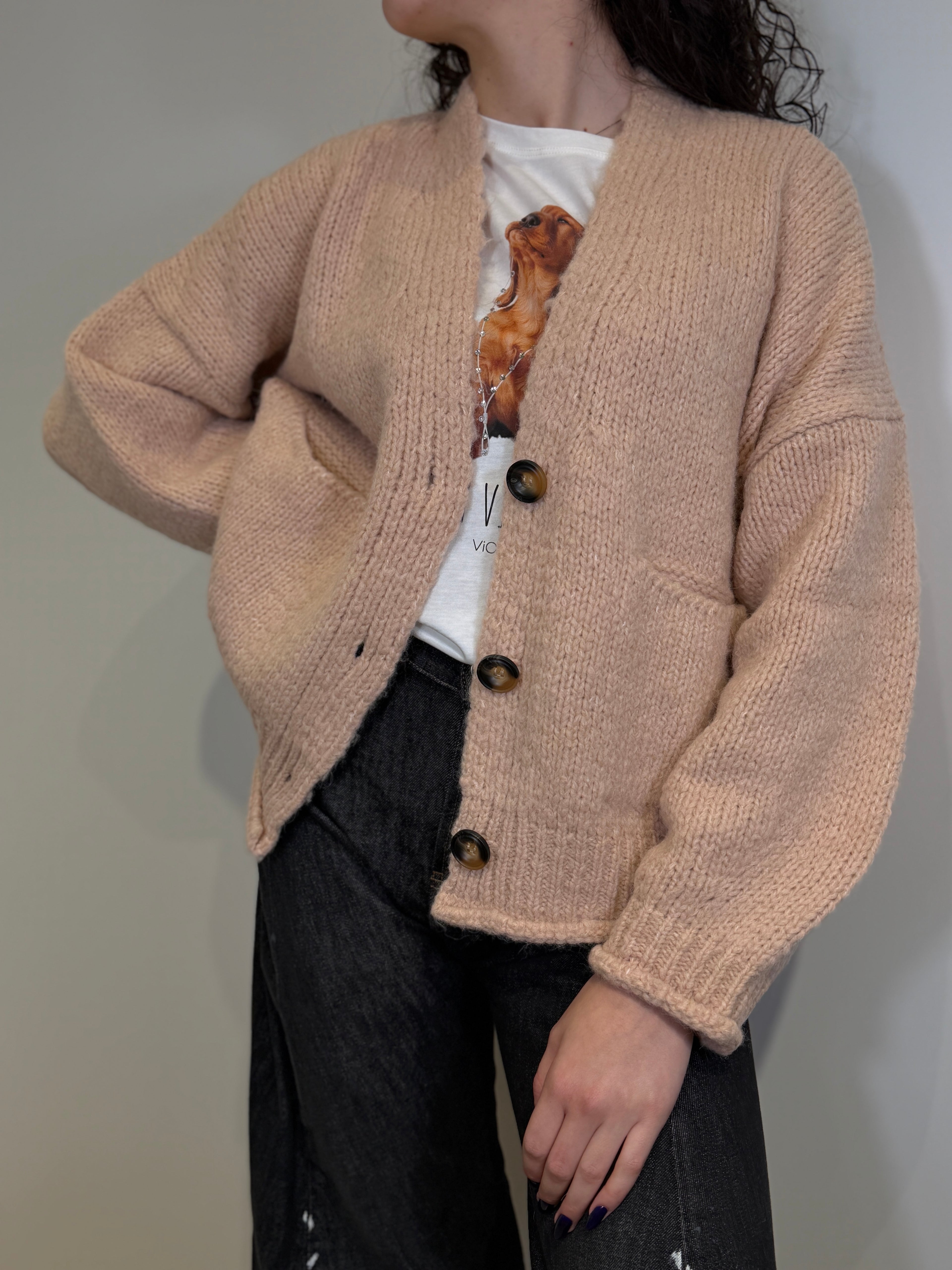 Maxi Cardigan con Bottoni