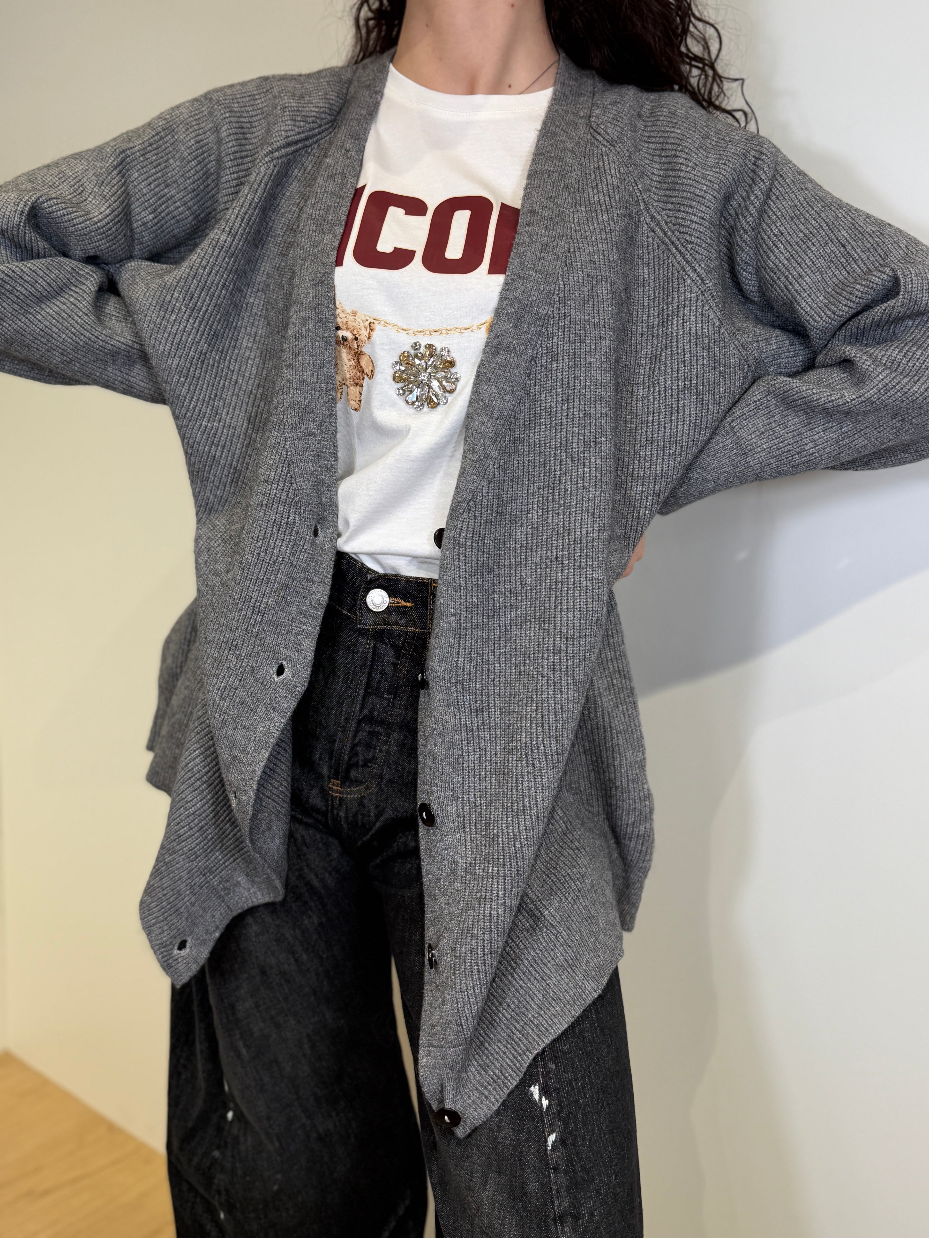 Cardigan Lungo con Bottoni