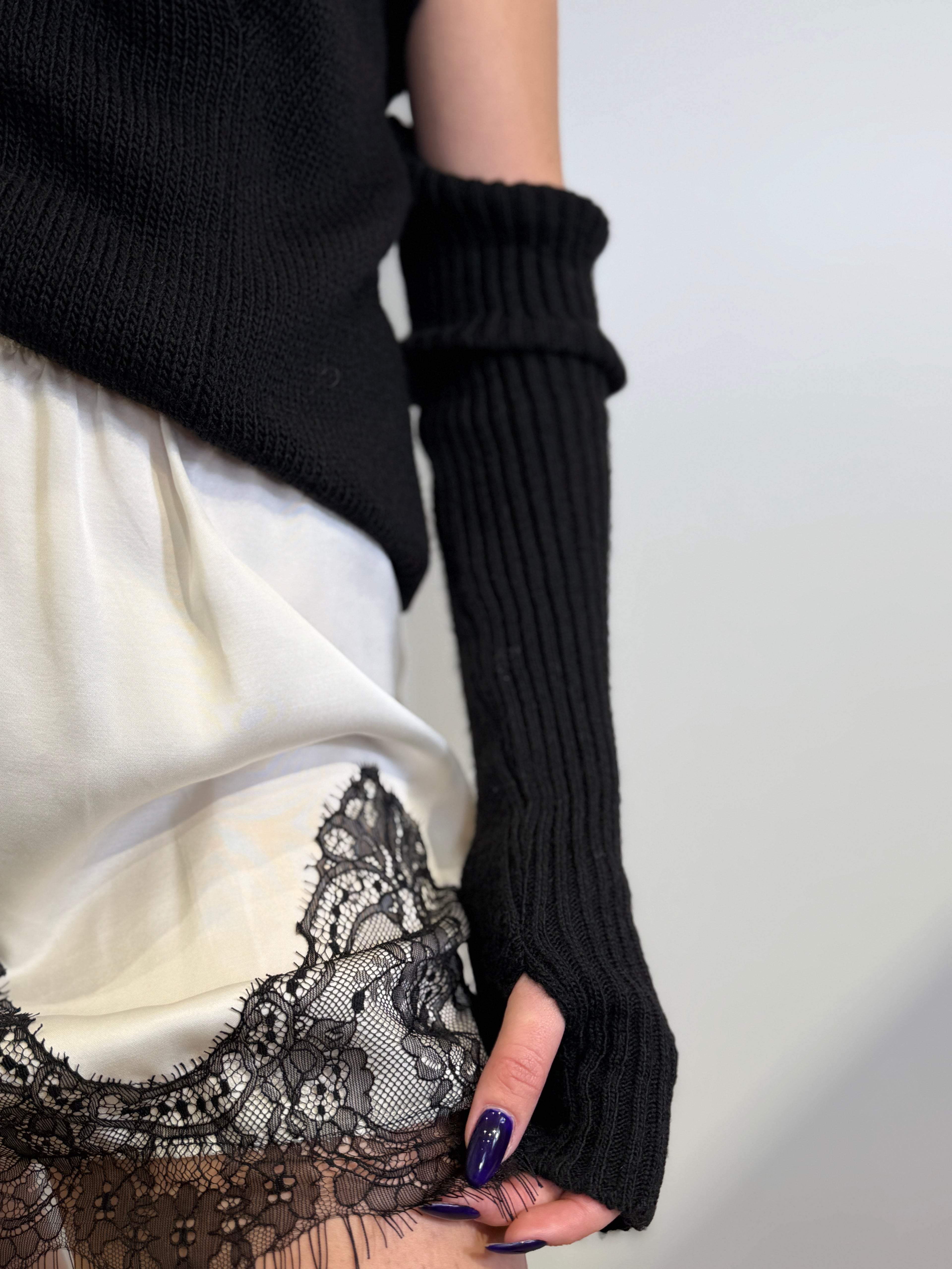 Gonna Mini Satin con Pizzo