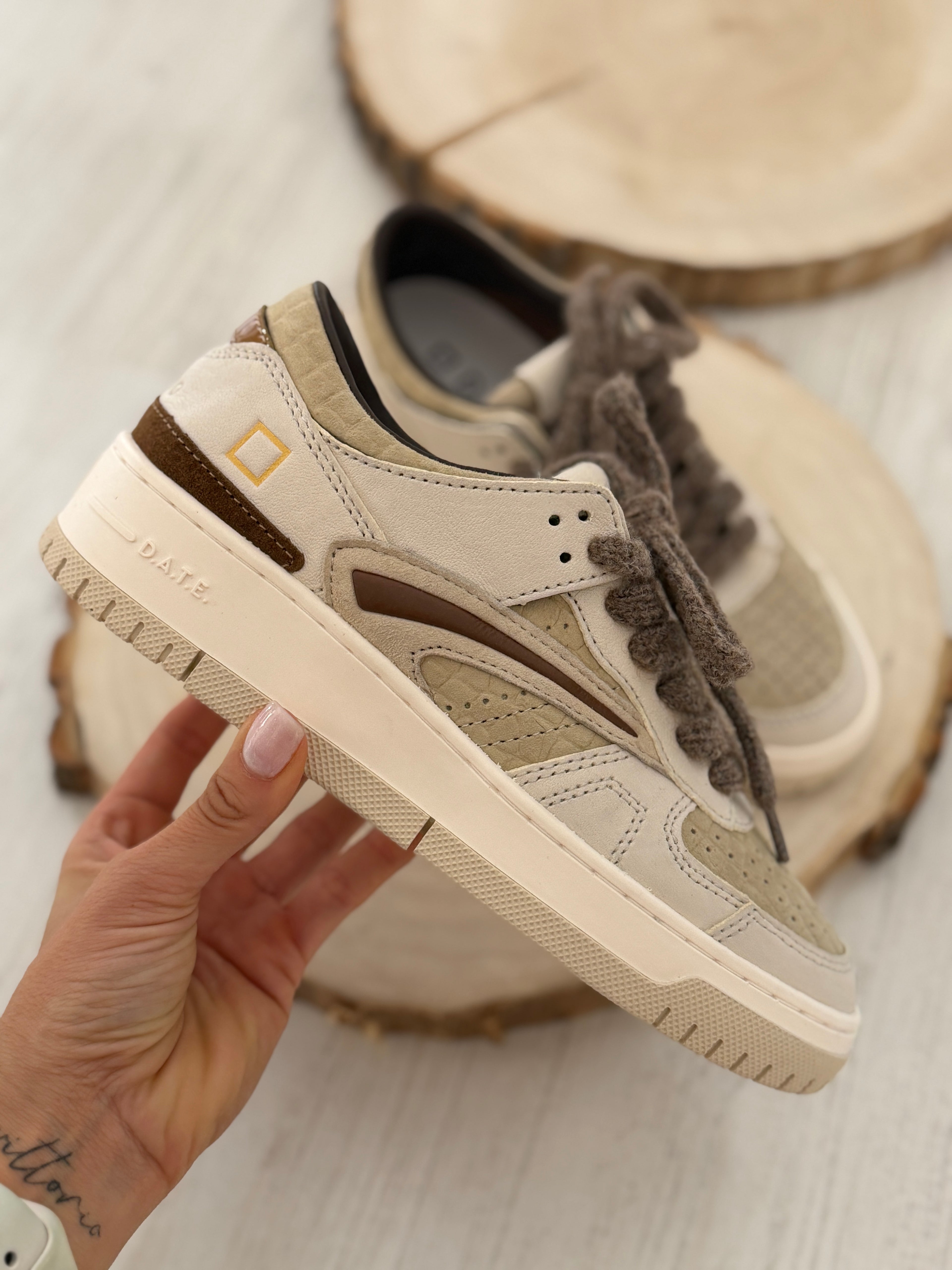 Sneaker DATE Torneo Cocco Beige
