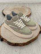 Sneaker DATE bassa in pelle colore avorio