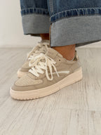 Sneaker DATE bassa in pelle colore avorio