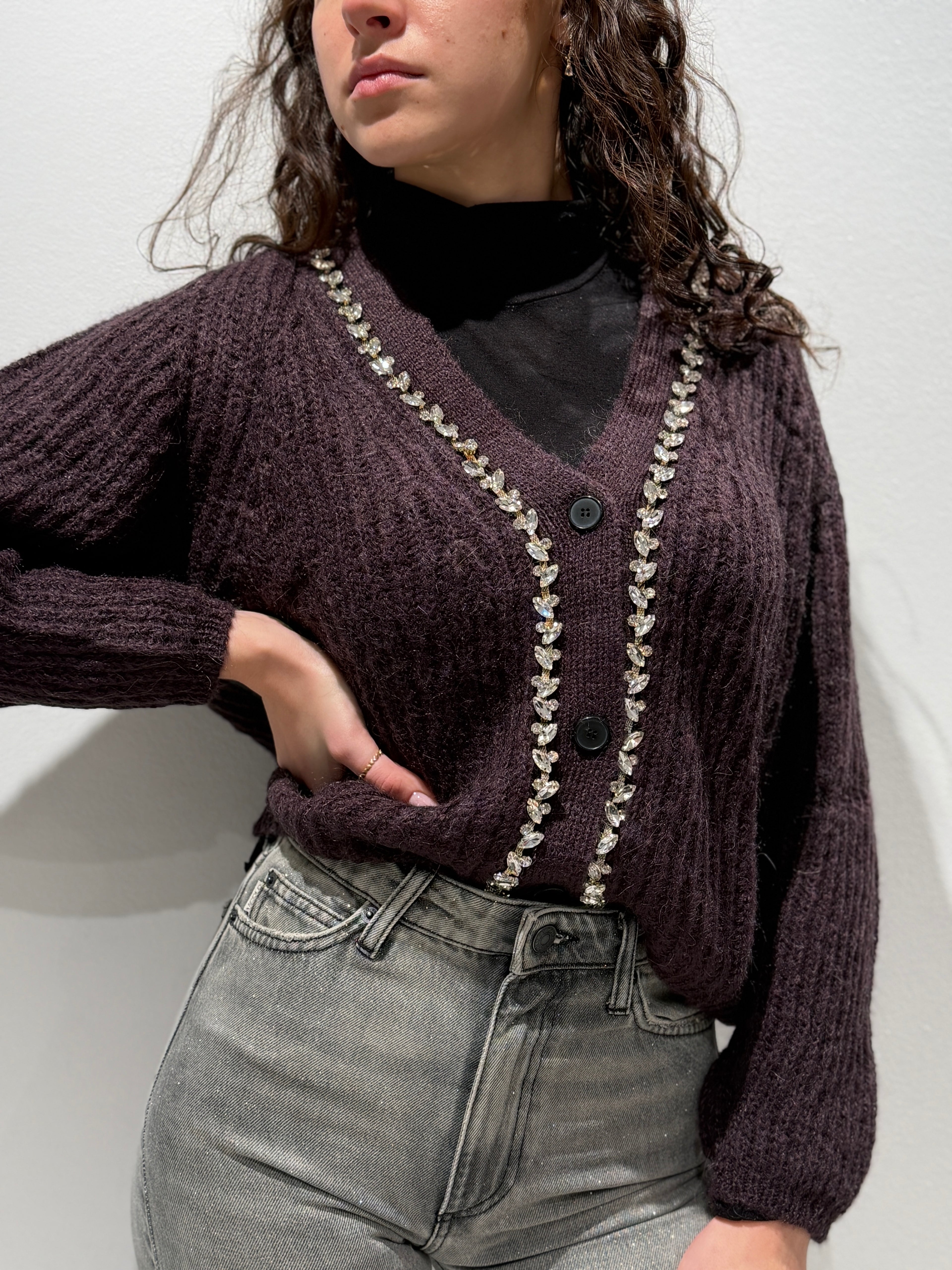 Cardigan con Strass