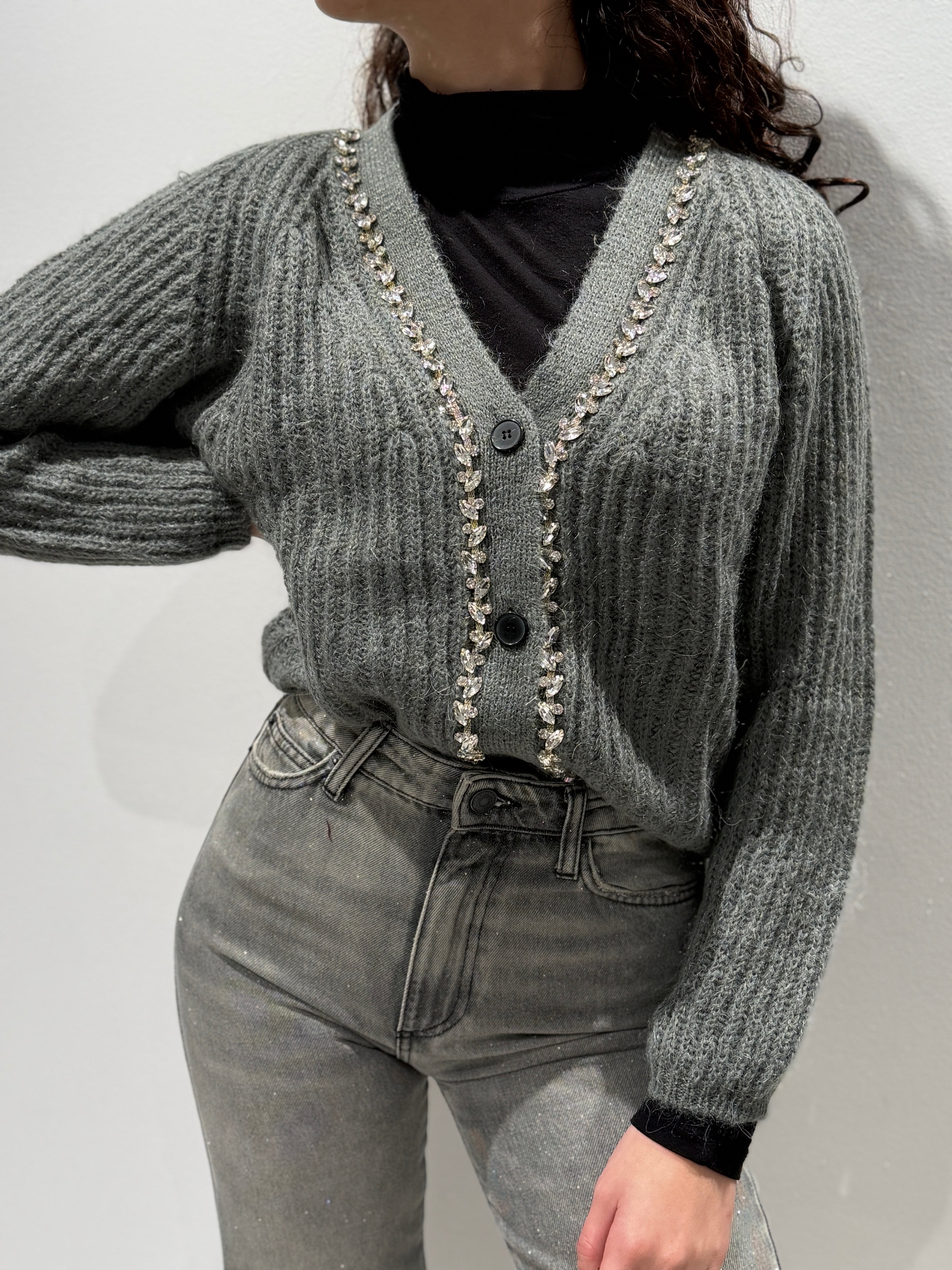 Cardigan con Strass