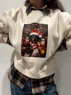 Felpa Stampa Bassotto Natalizio